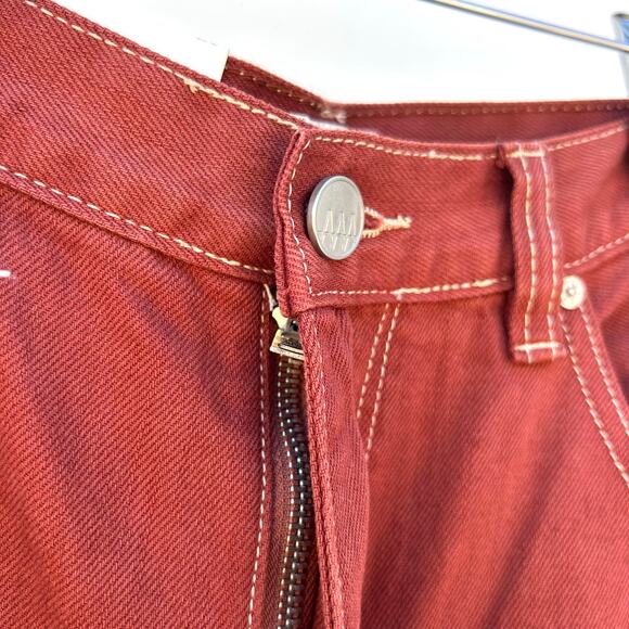 New Free People x ZGY Hi & Loose Denim Jeans Wide Leg Rust Size 29 Baggy Pants - Picture 8 of 12